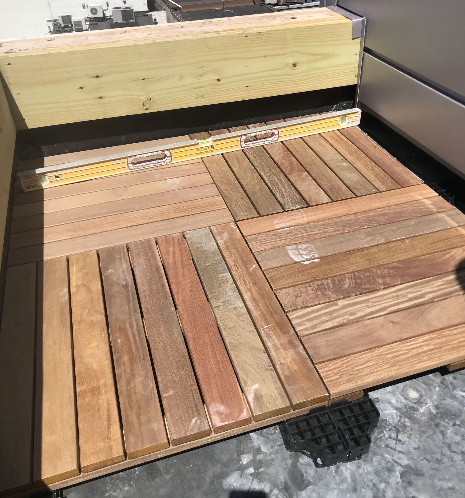 Roof pavers, Ipe tiles featured here